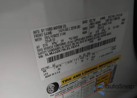 2020 Lincoln Navigator Reserve from USA, damaged, VIN 5LMJJ2KT9LEL10314